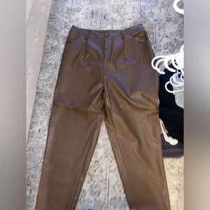 In The Style Brown Leather Pants